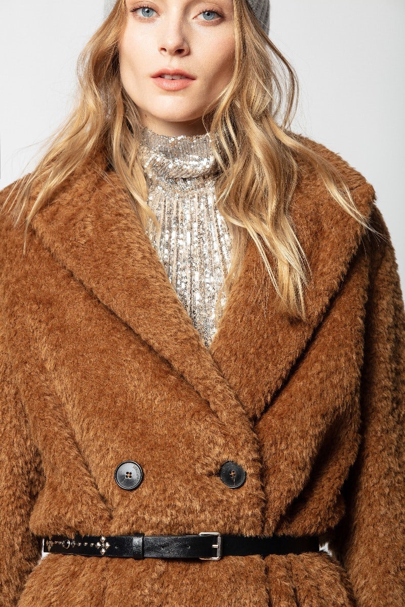 Mantel Miko - Damen-Webpelzmantel.